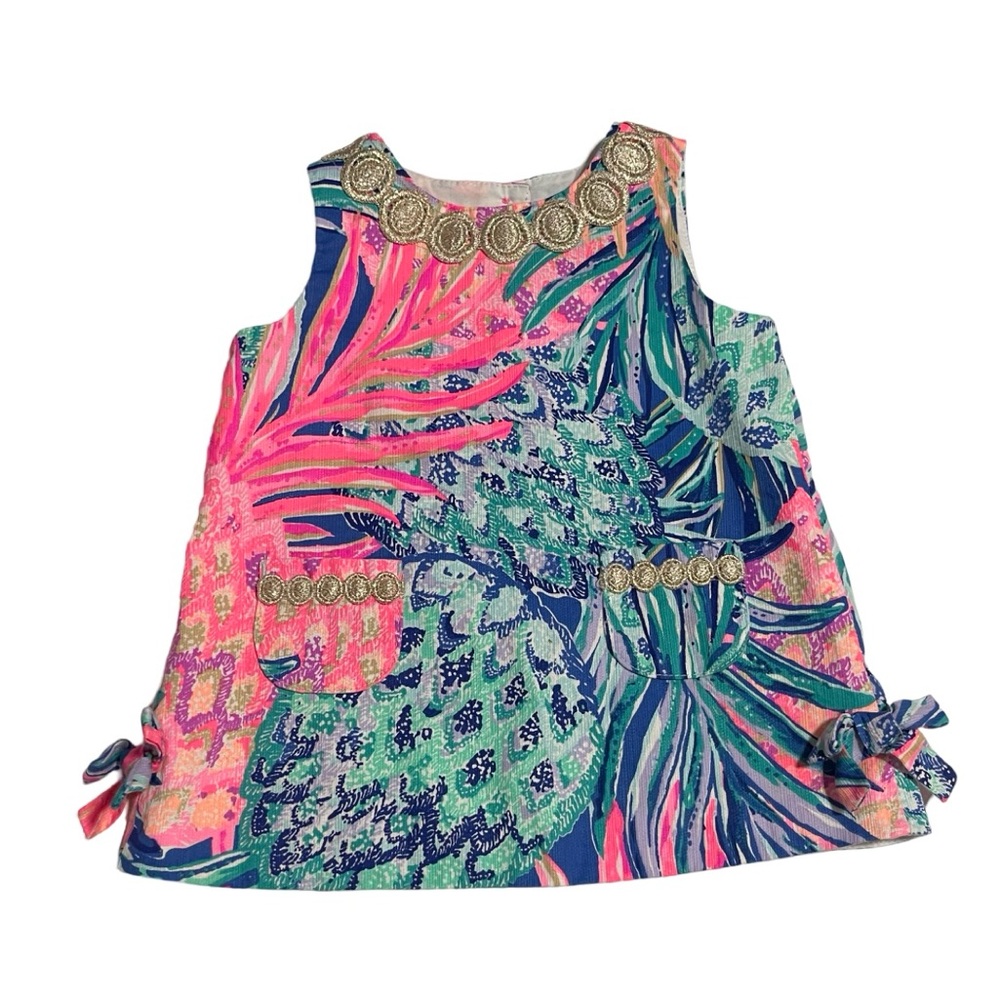 Baby Lilly Pulitzer Pineapple Shift Dress Gypsea Paradise Size 6-12 Months